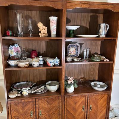 2 Adjustable Shelf Bookcases With Cabinet Storage 