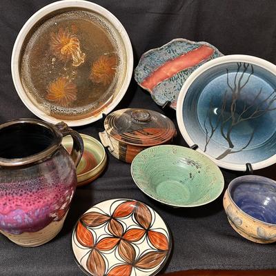 Lot Of Handmade Glazed Pottery Art 