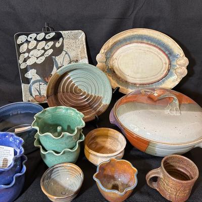 Assortment Of Handmade Pottery Art