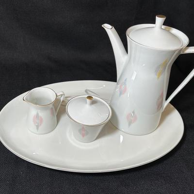 Shirnding Bavaria Mid Century Coffee Cream Sugar Set With Platter 