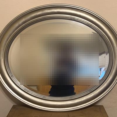 Champagne Framed Large Oval Mirror