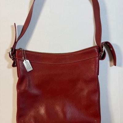 Red COACH Leather Shoulder Bag