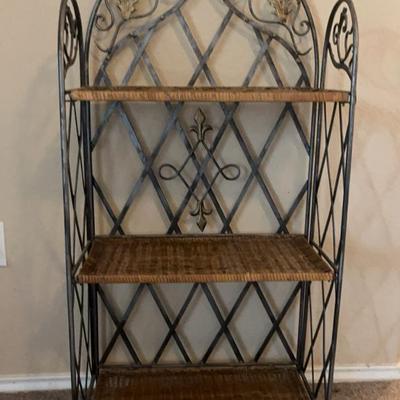 Ornate Small Iron And Wicker Shelf (2 of 2)