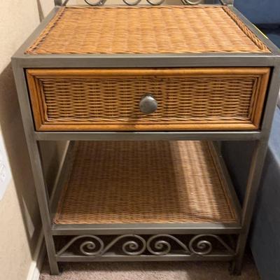 Iron & Wicker Night Stand (1 of 2)
