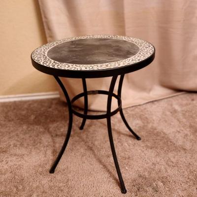 Pier 1 Imports Stone Mosaic & Metal Side Table