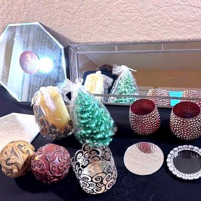 Decorative Mirror Trays, Candleholders & Accents