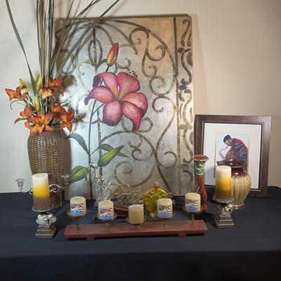 Warm & Welcoming Decor Lot – Art, Candles, and Accents