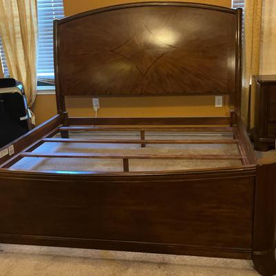 Indonesian Wood w/Inlay Detail King Size Bedframe
