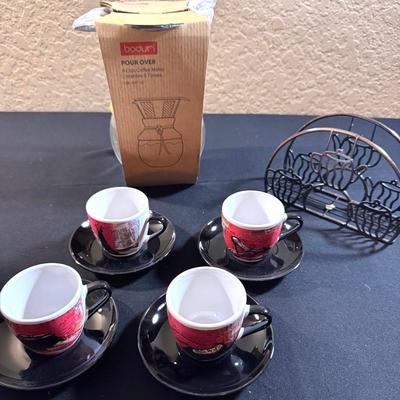 Bodum Glass/Wood Pour Over Coffee Maker + Accessories