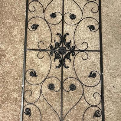 Scrolled Metal Wall Art with Floral Accents (Set of 2)