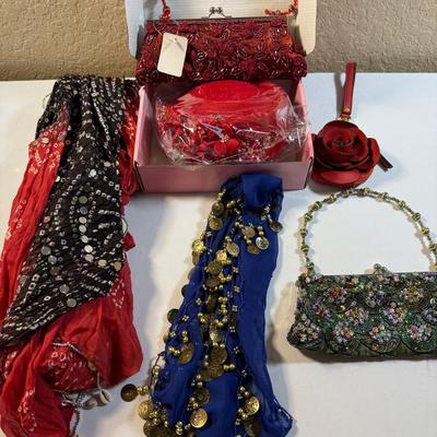 Collection Of Evening Clutches, Wristlet & New Pillbox Hat