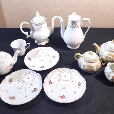 MCM Mixed Decorative Tea Sets with Floral & Gold Accents