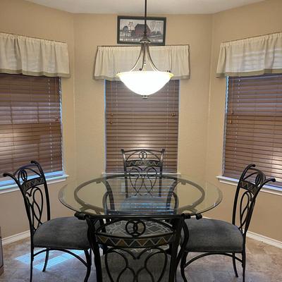Glass Top Round Table With Four Chairs