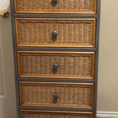 Iron & Wicker Chest Of Drawers