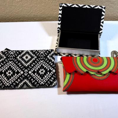2 Clutches And A Beaded Jewelry Box