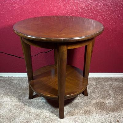 In The Style Of Mid-Century Modern Round Side Table #1