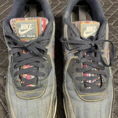 Nike Air Max 90 Blue Jean And Multicolor Detail Sneakers - Size 10.5 