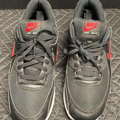 Nike Air Max Black With Red Swoosh Size 11