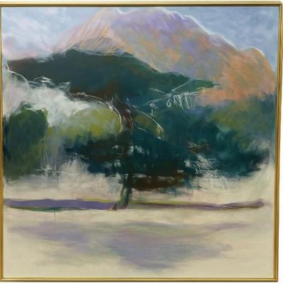 Large Abstract Landscape Painting – Signed Pamela Marron (~59” x 53”)