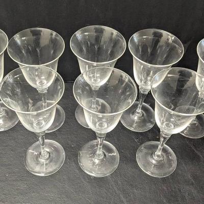 Set of 8 Vintage Clear Stemware Glasses – Approx. 5–6" Tall