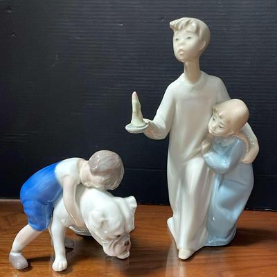 Lladro  and a Bing & Grøndahl (Boy And His Dog) figurines