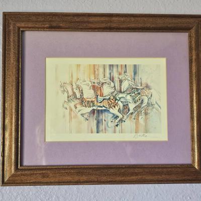 Tom Brittain Carousel Horse Pencil Signed 