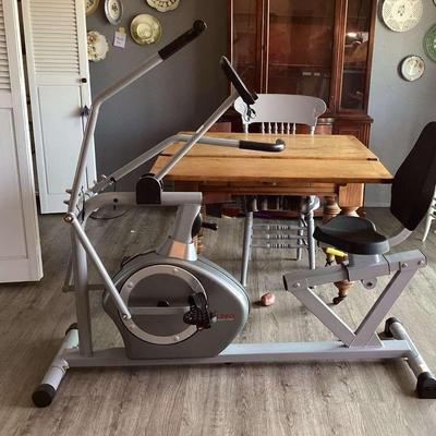 Sunny Health & Fitness Recumbent Bike with Arm Exercisers