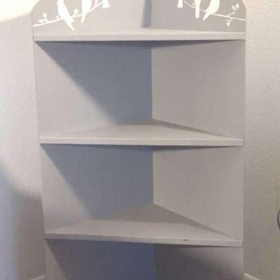 Corner Shelving w/Stenciled Birds 