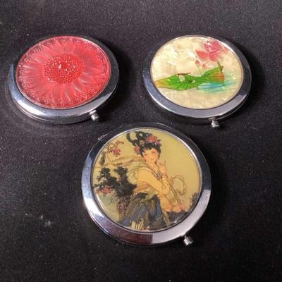 Asian Themed & Red Petal Flower Compacts 