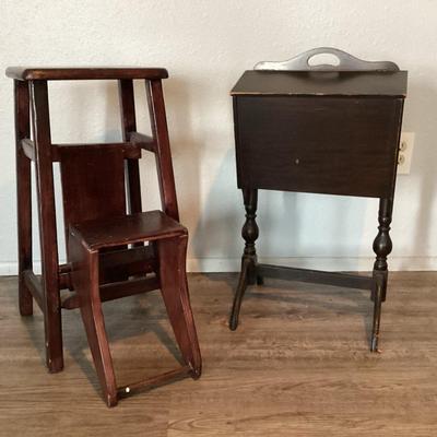 Fold Out Stepstool/Priscilla Sewing Cabinet 