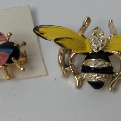 Lady Bug and Bumble Bee Pins