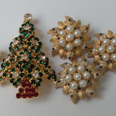 Holiday Jewelry & Cluster Earring-Pin Set 