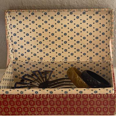 Hair Combs and Carved Bakelite Bangles 