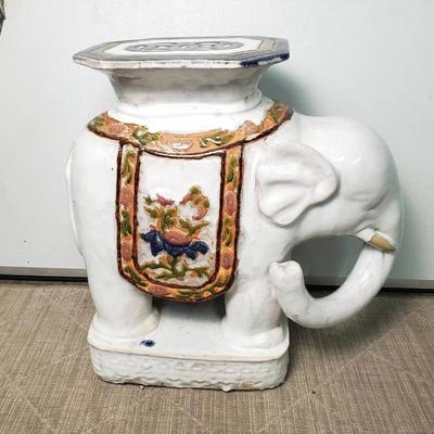 Ceramic Elephant Plant Stand - 22x12x22”