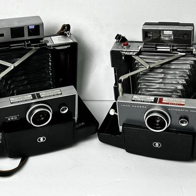 Vintage Polaroid Land Cameras 100 & 250 with Manuals