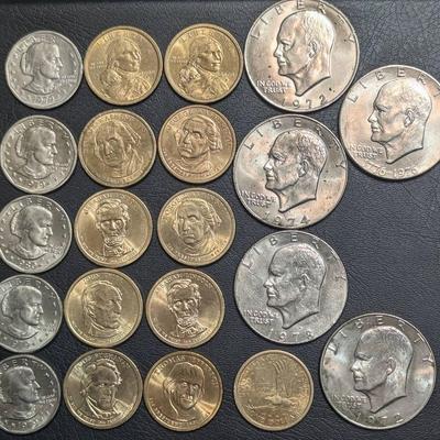 US Dollar Coins: Susan B. Anthony, Eisenhower, Sacagawea, Presidential