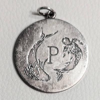 Tiffany & Co. Sterling Silver Pisces Zodiac Pendant, Large 1.5", 25g, Marked, Engraved, Vintage
