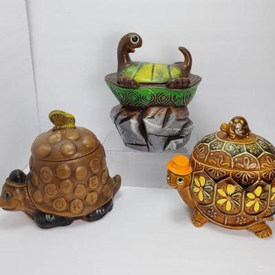 Vintage 1970s Turtle Cookie Jars