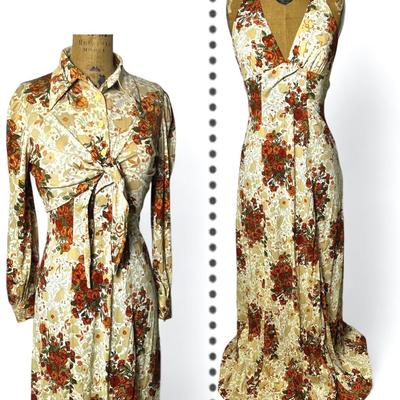 Vintage Floral Dress & Top Set - Size Small