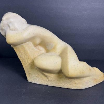 Vintage Vincent Glinsky Nude Sculpture “The Dreamer”, Cast Marble Composite, 11x8"