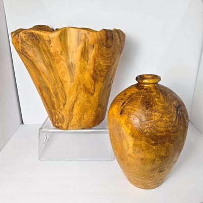 Burl Wood Vase & Vessel 12”h