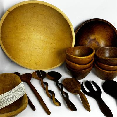 Williams Sonoma Maple Salad Bowl 17” Wide, Dolphin Teak Salad Bowls & More Woodenware