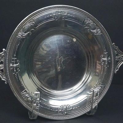 Sterling Silver Marked 11" Plate, Vintage, Monogrammed