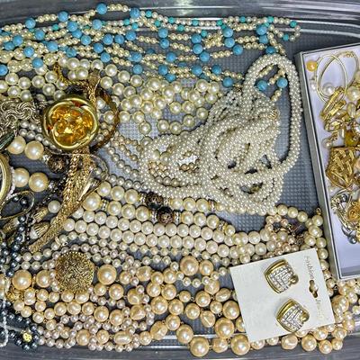 Faux Pearl & Gold Tone Costume Jewelry