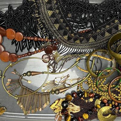 Costume Jewelry: Brutalist Style Metal, Beaded Necklaces, More