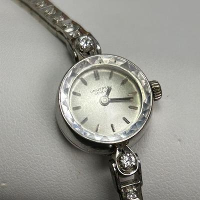Universal Geneve 14K White Gold & Diamond Vintage Ladies’ Cocktail Watch