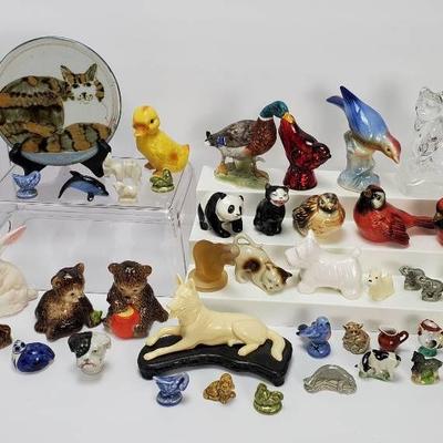 Vintage Ceramic Animal & Bird Figurines Including Goebel Birds, Wade’s Tea & More
