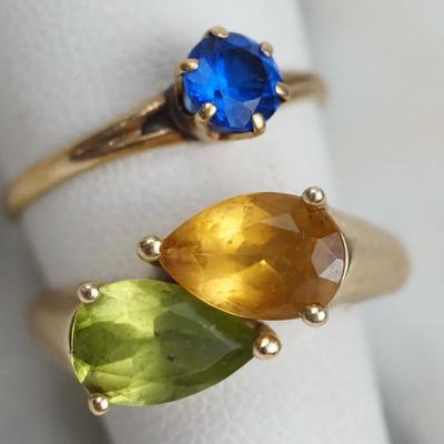14K Gold Spinel Ring - Size 5.5 & Citrine Ring With Damage