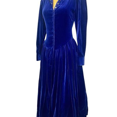 Vintage Norma Kamali Long Sleeve Maxi Dress 