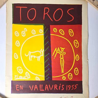 After Pablo Picasso “Toros En Vallauris 1955” Print - 20x15.75”